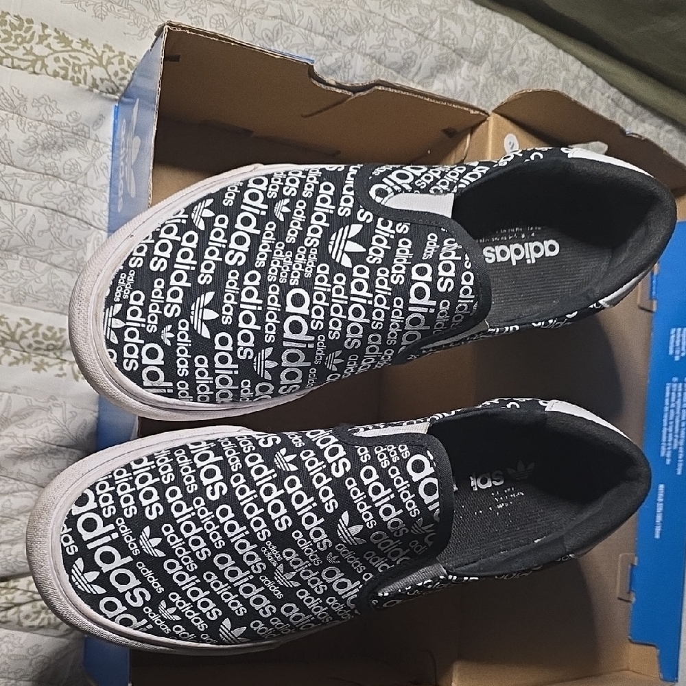 Adidas Black and White Logo Sneakers